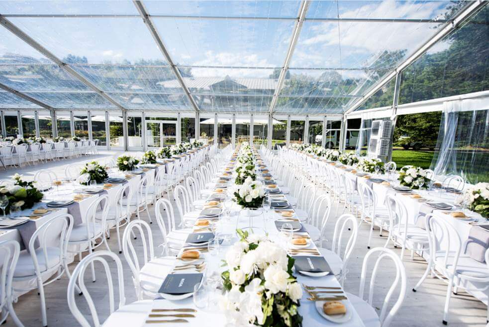 White marquee function for wedding in Adelaide