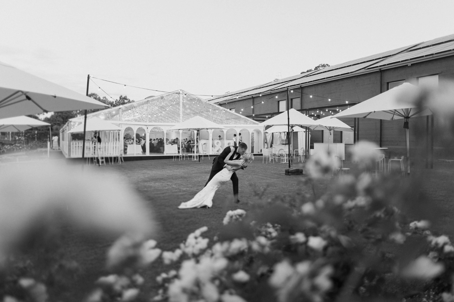 Black and white couplecaptured by Luke John photography