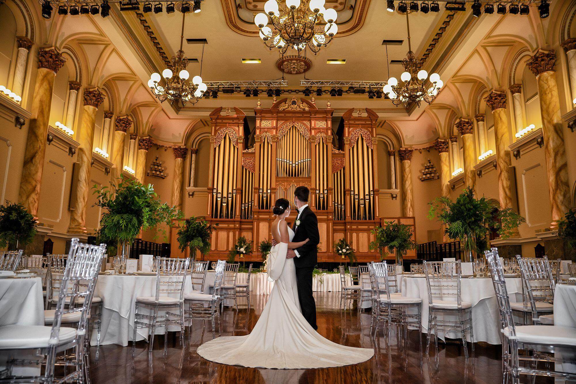 Couple getting married in the Adelaide Town Hall