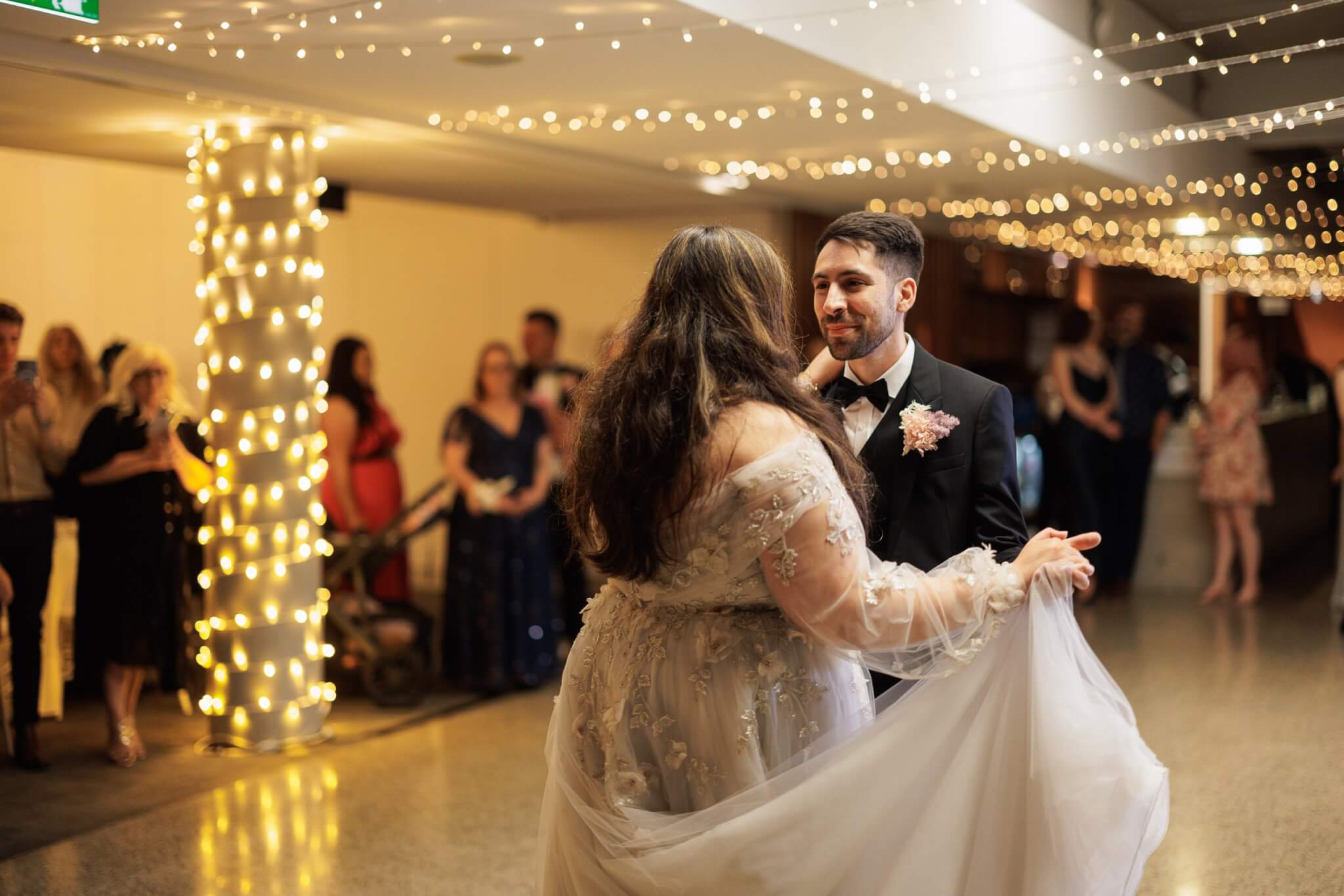 Couple dancing in Sanctuary, wedding night